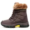 Zapatos de Algodón de Talla Grande Transfronterizos de Europa del Este Botas de Nieve para Mujer Botas Cálidas de Invierno Espesadas con Más Terciopelo Botas de Montañismo para Exteriores del Noreste