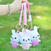 Nuevo llavero de conejo lindo, adorable colgante hecho a mano de ganchillo, accesorio para bolso, caricatura de lana artículo popular