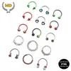 Anel Septo Nasal de Aço Inoxidável 316L Transfronteiriço Europeu e Americano Anel Ferradura Cor Degradê Anel Nasal C-Bar Anel Nasal Estilo Natal Piercing