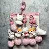Nueva cadena para teléfono de gatito de dibujos animados tridimensional, llavero lindo de resina, colgante para bolsa de estudiante, regalo para parejas y mejores amigos