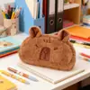 Linda Estuchera de Peluche, Aspecto de Alta Calidad Caricatura de Capibara Bolsa de Cosméticos de Gran Capacidad, Resistente a las Manchas y Divertida Estuchera Transfronteriza