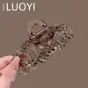 Pinza de Garra Grande de Cristal de Moda Nueva y Elegante para Mujer, Pinza de Tiburón Elegante para la Parte Trasera de la Cabeza, Accesorio Completo de Pinza para el Cabello