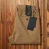 Calça Casual Casual de Verão Europeia, Fina, Mistura de Algodão com Fibra de Celulose de Madeira, Respirável, Confortável, Cáqui, Reta, Solta