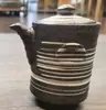 Configuração de Mesa Japonesa Peça Quatro Tigela de Arroz para Restaurante de Sushi Xícara de Chá Prato Lateral Preto Cozinha Japonesa Coreana Descanso de Hashi de Cerâmica Bule