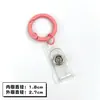 Llavero redondo de cuero con hebilla, anillo de pintura color caramelo, colgante abierto para bolso a color, hebilla anti-pérdida, venta al por mayor de fábrica
