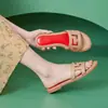 2026 Nuevas Chanclas Planas de Moda de Verano para Uso en Exteriores, Sandalias de Playa de Una Tira, Zapatos Planos de Viaje para Mujer 332-2