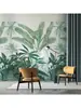 Papel de parede Folha de Banana Nórdica Selva papel de parede de fundo para sofá de sala de estar quarto personalizado planta tecido de parede decorativo Sudeste Asiático