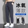 Pantalones de hombre primavera y verano modernos deportivos hasta el tobillo pantalones de hombre 2023 Nuevo Seda de Hielo fina pantalones largos casuales