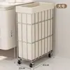 Cesto de ropa sucia, almacenamiento para el baño del hogar, cesta de ropa, gran capacidad, diseño elegante, con ruedas para facilitar el movimiento, cesta de lavandería