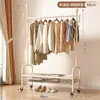 Cabide portátil e multifuncional para uso doméstico, varal simples para secar roupas em ambientes internos, cabide de chão para roupas e chapéus para quarto
