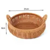 Cesta de Frutas de Mimbre Sintético Cesta de Pan Exhibidor Almacenamiento de Plástico Cesta Tejida Creativa Cesta de Mimbre para Dulces Bandeja Simple para Snacks