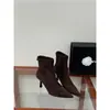 Botas de gamuza elástica de punta fina y tacón de aguja estilo retro francés Chuyuji 2026 para mujer, otoño e invierno, botas ajustadas con cremallera trasera