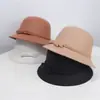 Chapéu Feminino Outono e Inverno Estilo Francês Hepburn Branco Mil Ouro Socialite Topper Lã Tweed Estilo Chapéu de Pescador Chapéu de Pescador