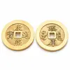 Moedas populares grandes de latão, moedas espessas dos imperadores Qianlong, Yongzheng e Jiaqing, moedas dos cinco imperadores para proteção de soleira de porta e moedas do tesouro
