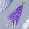 Pingente de Bolsa com Borla de Contas de Cristal Song Brocado Charme para Bolsa Estilo Antigo Hanfu Acessórios para Joias DIY Borla de Miçangas de Arroz Ornamento Pendente