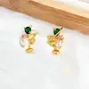 Novos Brincos Assimétricos de Zircônia Rosa Estilo Francês, Design de Nicho, Brincos de Luxo, Estilo Simples para Mulheres