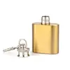 Frasco pequeño de acero inoxidable al por mayor, portátil con hebilla colgante, mini frasco de 30 ml, forma cuadrada, popular en ventas transfronterizas