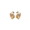 Pendientes de Cisne de Lujo Chapados en Oro de Plata de Ley S925 Yiluyin con Amatista y Citrino, Pendientes de Plata Exquisitos de Nicho