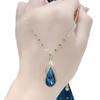 Collar geométrico azul de diseño de nicho para mujer 2024, nuevo, elegante, de moda, popular en Internet, cadena corta para clavícula.