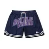 Shorts Esportivos Bordados Retro Americano Unissex Tendência High Street Soltos Respiráveis de Malha Shorts de Basquete Transfronteiriço