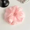 Elástico de Cabelo Grande de Organza Fofo Preguiçoso Francês com Malha Grande Alta Elasticidade Acessório de Cabelo de Flor Anel de Cabelo para Rabo de Cavalo Ornamento de Cabelo