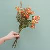 Ramo Mixto de Rosas Estilo Europeo, Flores Artificiales de Colores Otoñales Estilo Vintage, Flores Falsas para Fotografía de Bodas y Decoración de Muebles