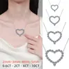 Colar de Prata Esterlina S925 em Formato de Coração Mais Vendido Transfronteiriço 2M3M4M5M Pingente de Moissanite Corrente para Clavícula Coração de Amor Atacado em Estoque