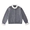 Suéter Infantil Princess Yuanyuan 2026 Novo Outono-Inverno, Tricô Grosso para Meninas, Top Simples de Renda Estilo Coreano