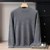 Nuevo Suéter de Cachemira Otoño/Invierno para Hombre Doble Capa Cuello Semialto Tejido Manga Larga Pulóver Capa Base Cálido