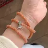 Pulsera de Elefante Linda de Piedra Solar Natural de Múltiples Círculos de Tres Capas, Simple y Versátil, Estilo Suave, de Nicho y Exquisita, Joyería Apilable