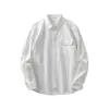 Camisa de Manga Longa Workwear Pesado Americana Masculina Outono e Primavera Novo Bolso Camisa Jaqueta Casual de Negócios de Alta Qualidade Masculina