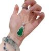 Colgante de calcedonia de calabaza de estilo nacional chapado en plata al por mayor verde completo ágata médula natural color jade nicho transmisión en vivo