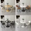 Mesa y sillas pequeñas redondas modernas y casuales para recepción y negociación en apartamentos pequeños, mesa de comedor, mesa redonda pequeña para balcón, para tiendas de té de leche y cafeterías