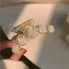 Presilha de Cabelo Transparente Pêssego Fresco Nova Presilha Japonesa Doce Menina Urso Fofo Laço Acessório de Cabelo para Rabo de Cavalo