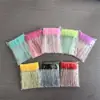Cepillo para Pestañas con Mango de Cristal, Peine para Pestañas con Mango Sólido, Cepillo Espiral para Cejas, Paquete de 50, Herramienta Rizadora de Pestañas, Multicolor