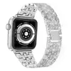 Adecuado para Correa de Metal para Apple Watch, Modelo de Aleación Full Diamante de Cinco Eslabones, Pulsera de Diamantes de Colores de 22 mm para Samsung Huawei