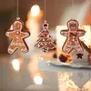 Hombre de Jengibre Navideño Transfronterizo Colgante para Árbol de Navidad Vidrio Dibujo Animado Hombre de Jengibre Accesorios Navideños