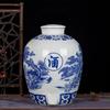 Jarra de Vino de Cerámica Jingdezhen 10/20/ 30/25 kg Paquete Azul y Blanco Botella de Vino Jarra de Vino Olla de Vino Fábrica de Hornos Mayoreo