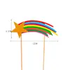 Serie de Decoración Bandera Arcoíris Tarjeta Pastel de Cumpleaños Nubes Globo Aerostático Fiesta Colorida Enchufe Creativo para Niños