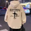 Sudadera con capucha Retro Americana para Hombre, Estilo Polar Otoño e Invierno, Chaqueta de Pareja Moderna Estilo Hong Kong, Top Pesado Oversize