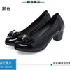 Couro macio, sola macia, salto médio, sapatos de salto único confortáveis para mulheres, salto grosso, novo estilo outono 2026, laço elegante, sapatos versáteis de couro preto