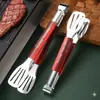 Pinza para alimentos de acero inoxidable engrosada de tres líneas Pinza para pan Pinza para pan al vapor Pinza para pepinillos comercio electrónico mano rápida tiembla pinza para alimentos en vivo