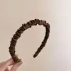 Diadema Plegada Estilo Bosque Tonos Tierra para Mujer 2026 Nueva Borde Delgado Alto Cráneo Superior Diadema Elegante Lavado de Cara Accesorio para el Cabello