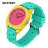 Reloj Infantil Sanda Impermeable Simple de Cuarzo Combinación de Colores Dopamina Reloj Infantil para Exámenes de Estudiantes de Secundaria y Preparatoria