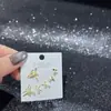 Nuevo Conjunto de Pendientes de Múltiples Piezas de Lingshang, Pendientes de Diseño de Moda de Lujo Accesible, Circonita Súper Brillante, Galvanoplastia Ecológica, Joyería de Yiwu