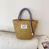 Bolsas Artesanais para Mulheres, Nova Tendência Primavera e Verão 2026, Bolsa de Palha Estilo Balde Super Popular para Férias na Praia