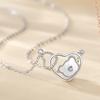 Jinhongyu lindo urso colar feminino coreano ins estilo nicho pingente anel fivela fritilar clavícula cadeia de prata esterlina