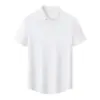 Camiseta sin costuras de fibra de bambú con sensación de hielo 40D 185G, ropa de trabajo transpirable y cómoda, camisa cultural unisex con cuello