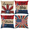Venta Caliente Transfronteriza Día de la Independencia Patriótica Americana Funda de Almohada Personalizada Decoraciones de Festival para Sofá del Hogar Funda de Cojín