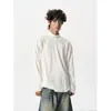 2025 Nova Camisa Básica Masculina de Veludo com Gola Alta Meia Manga para Outono e Inverno 300g Camiseta Casual de Manga Longa Tops Masculinos